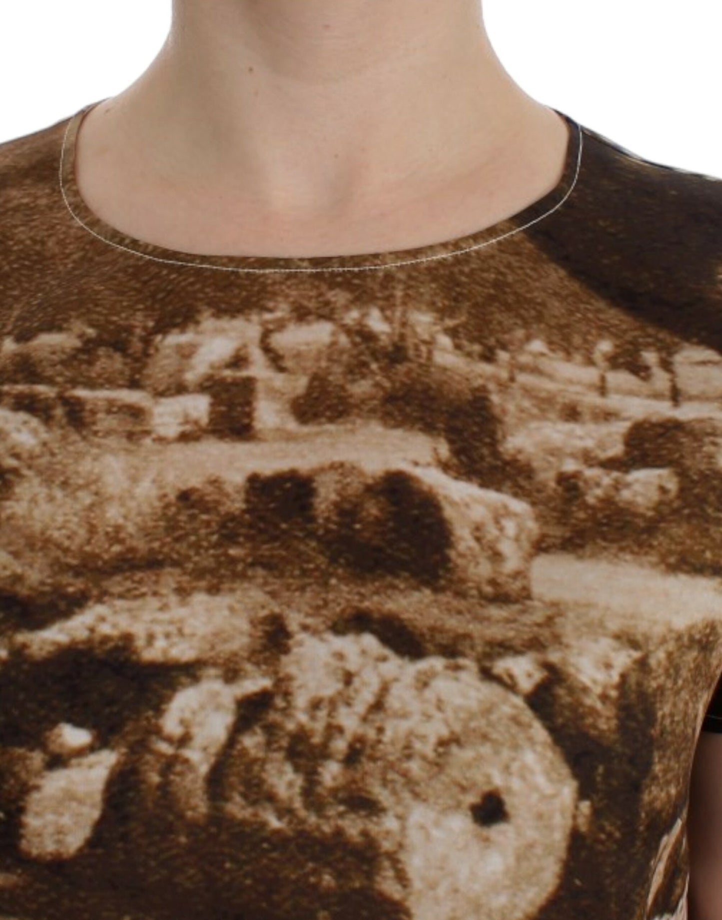 دولتشي آند غابانا بلوزة من الحرير تاورمينا باللون البني