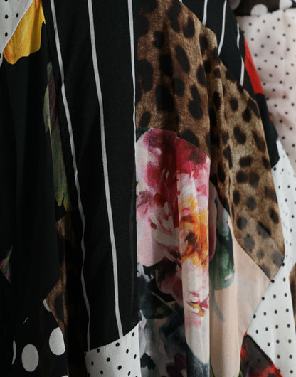 فستان دولتشي آند غابانا متعدد الألوان بنقشة جلد النمر المزهر