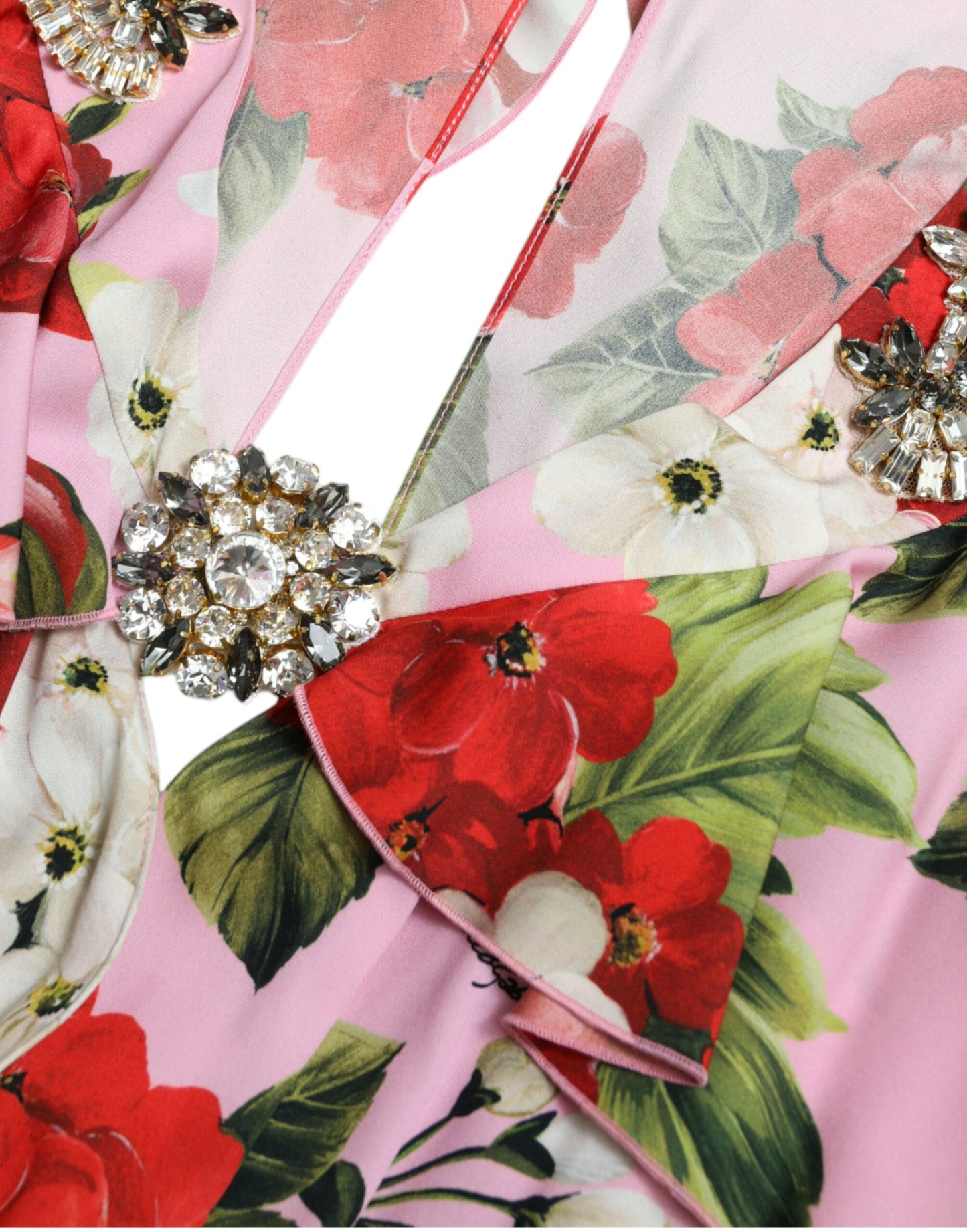 فستان دولتشي آند غابانا متعدد الألوان مزين بالكريستال على شكل حرف A