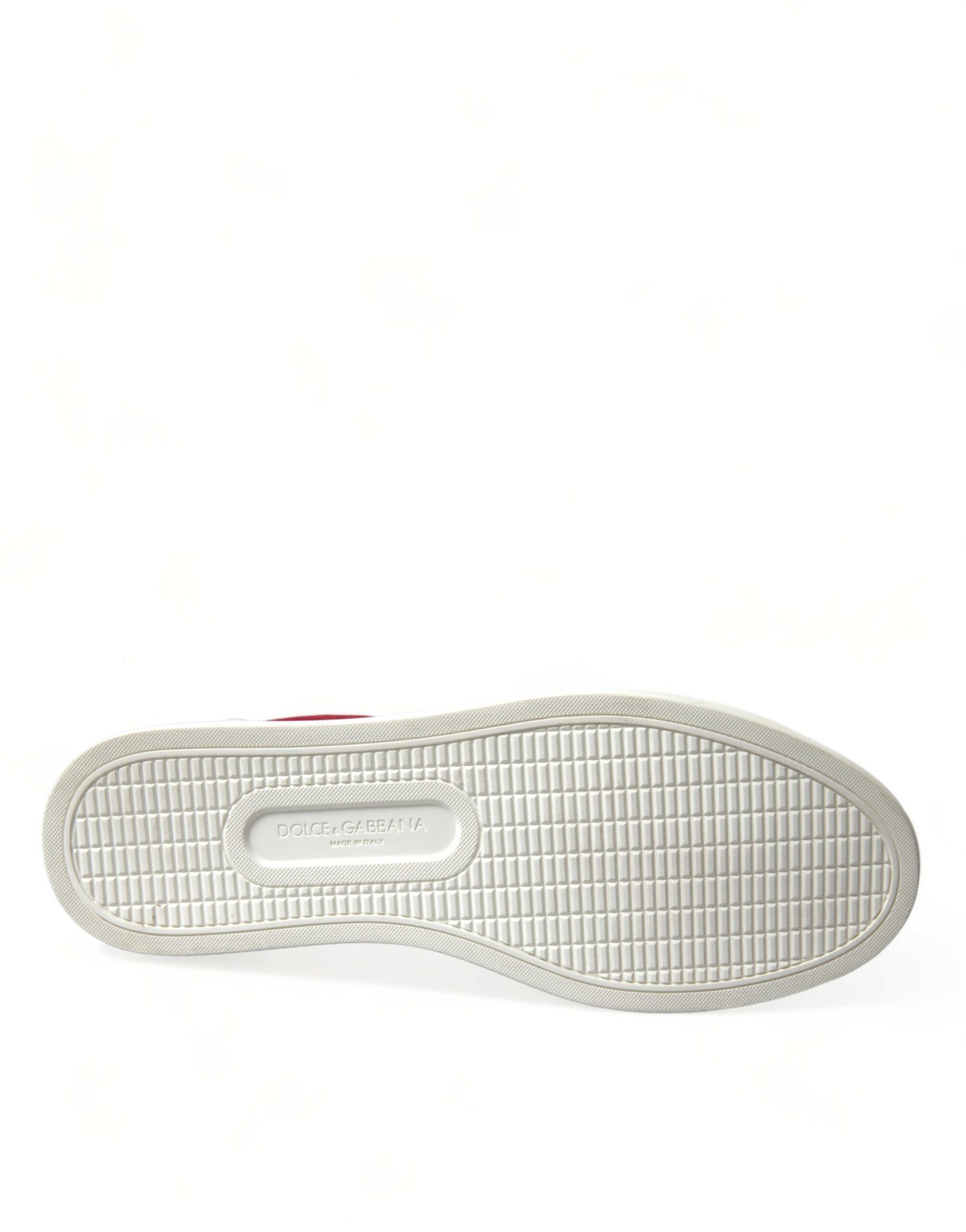 حذاء رياضي رجالي منخفض الرقبة من دولتشي آند غابانا مصنوع من جلد الغزال الأحمر