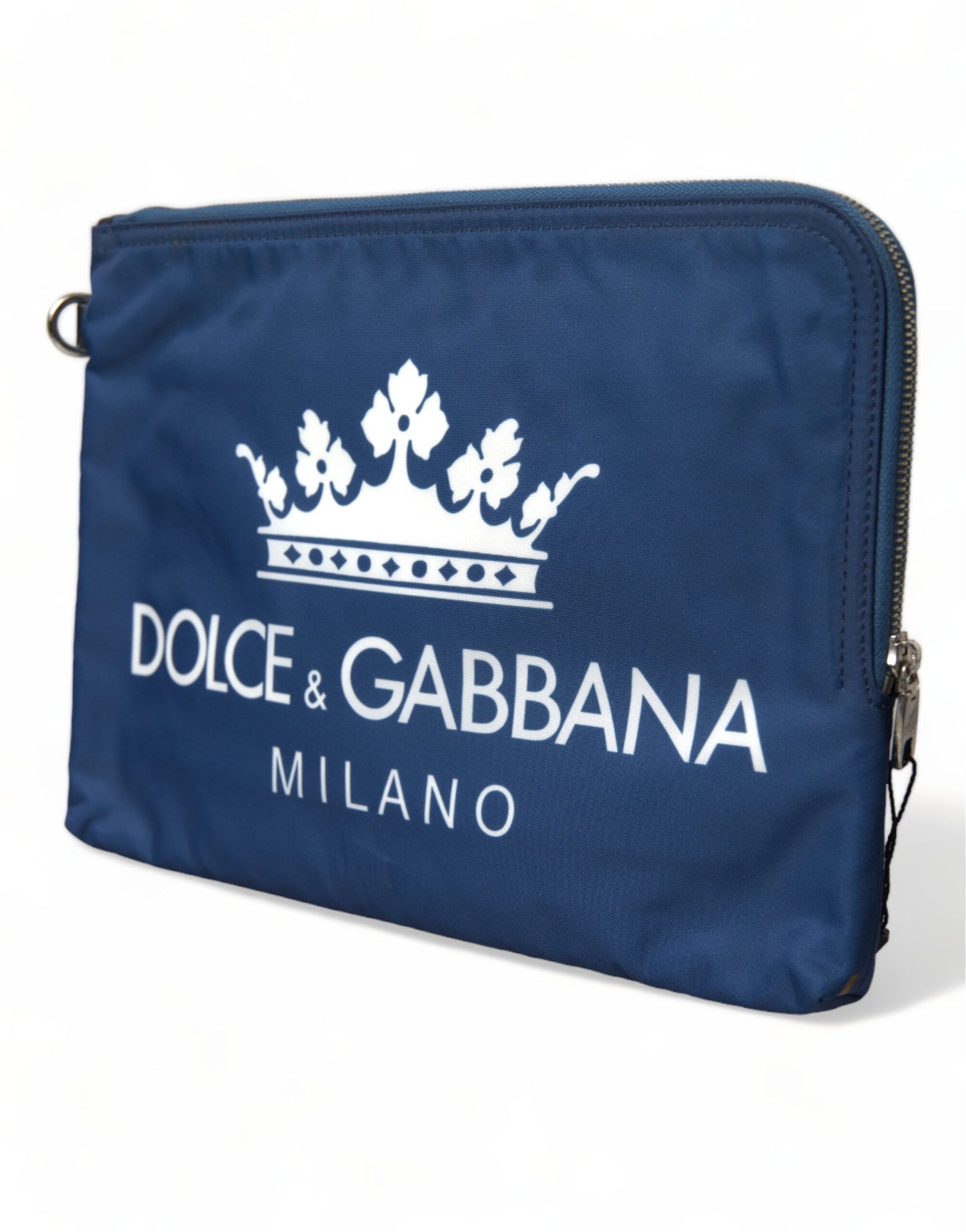 حقيبة كلاتش رجالية من النايلون بطبعة DG Milano باللون الأزرق من Dolce &amp; Gabbana