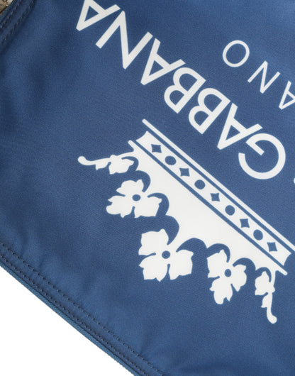 حقيبة كلاتش رجالية من النايلون بطبعة DG Milano باللون الأزرق من Dolce &amp; Gabbana