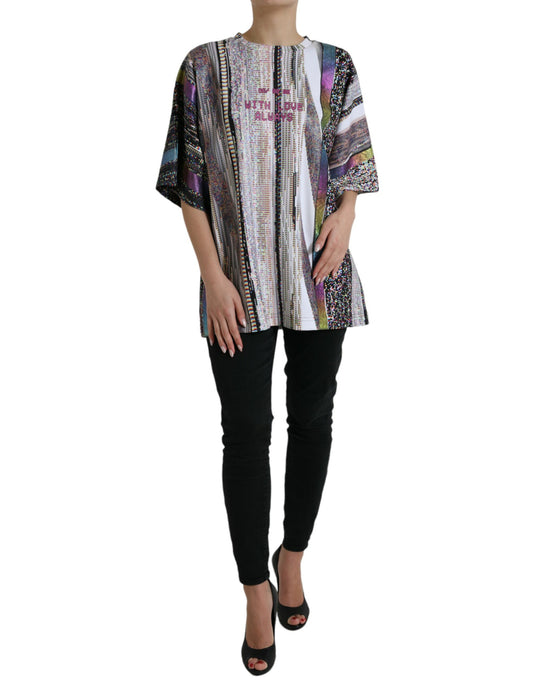 تي شيرت دولتشي آند غابانا متعدد الألوان بطبعة "الحب دائمًا"