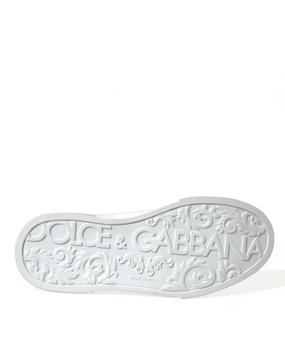 حذاء سنيكرز بورتوفينو من دولتشي آند غابانا باللون الأبيض والأخضر والجلد