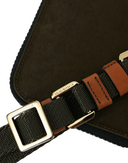 مجموعة حقائب دولتشي آند غابانا متعددة الوظائف من النايلون باللون الأخضر الداكن مع شعار دولتشي آند غابانا، قطعتين