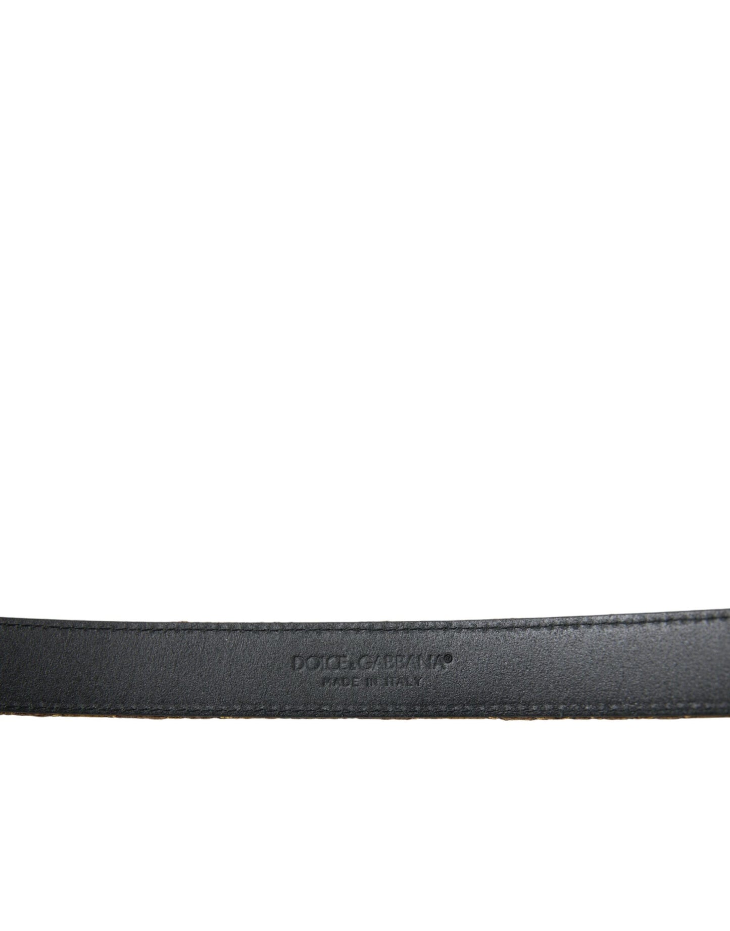 حزام دولتشي آند غابانا من الجلد الذهبي الجاكار الفضي بإبزيم معدني