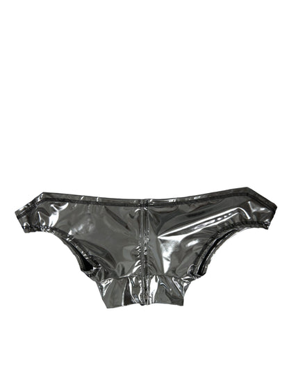 بلوزة دولتشي آند غابانا المصنوعة من البوليستر المرن باللون الفضي