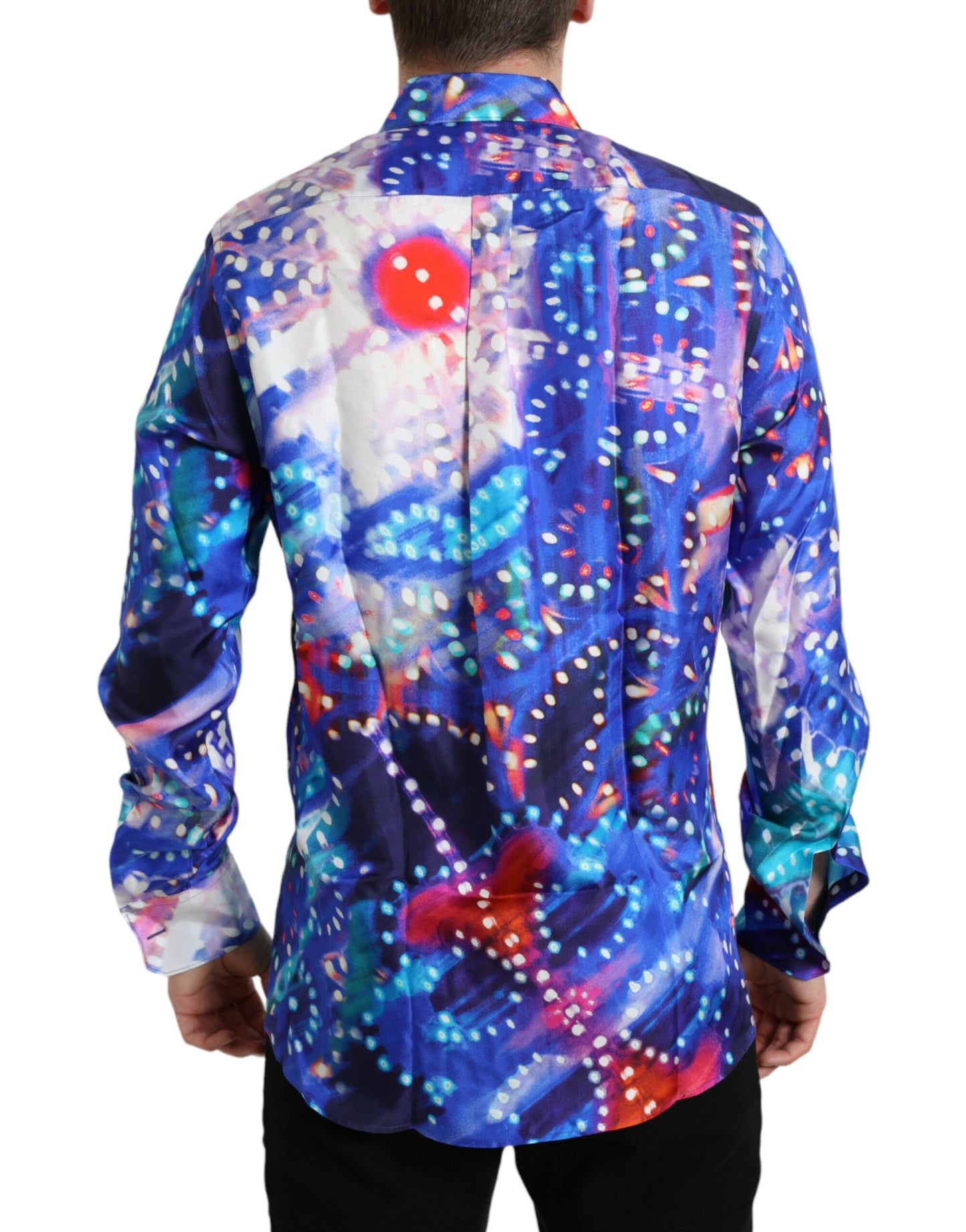 قميص دولتشي آند غابانا الأرجواني الحريري Luminarie Slim MARTINI