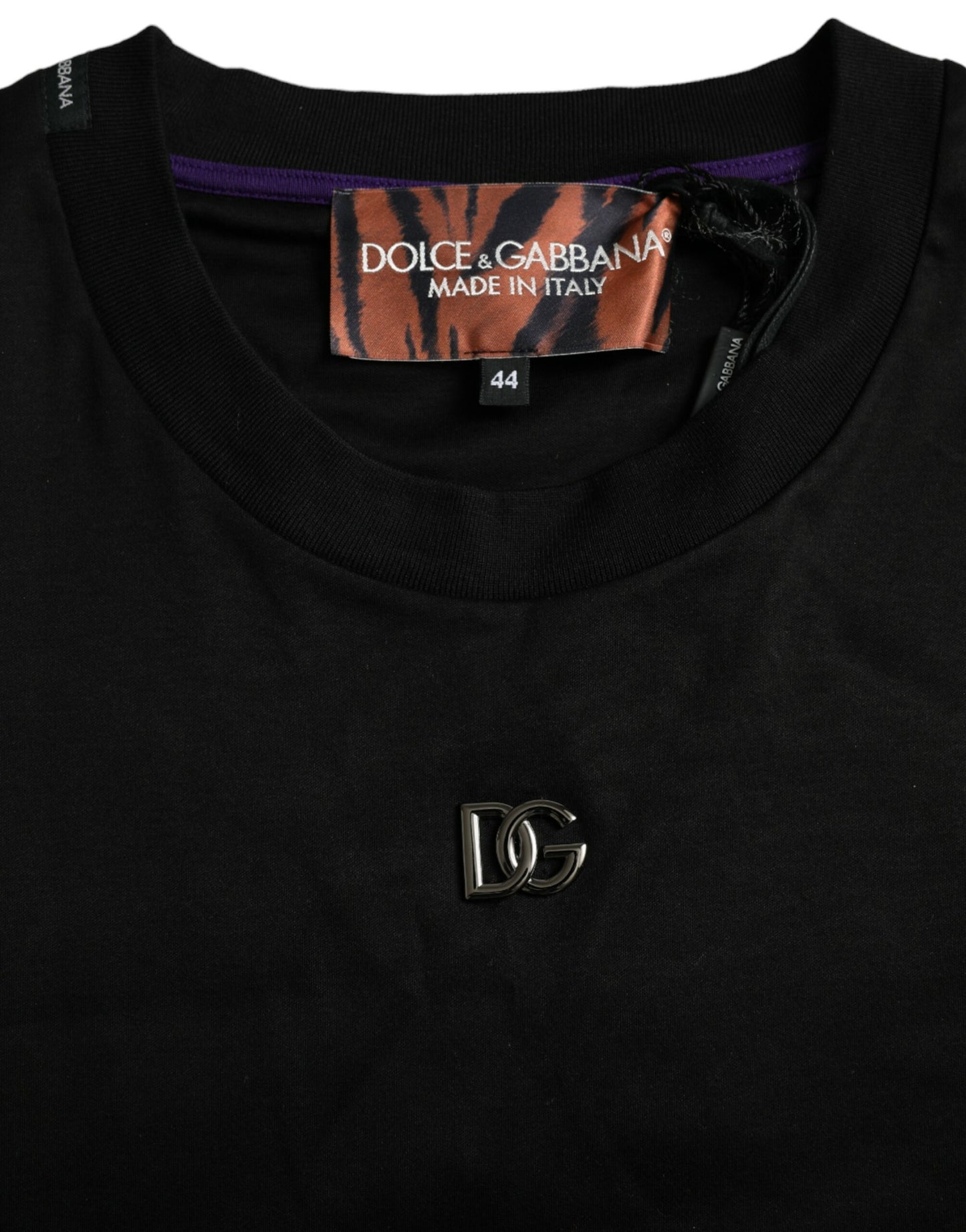 تي شيرت دولتشي آند غابانا متعدد الألوان بطبعة النمر من القطن بأكمام قصيرة