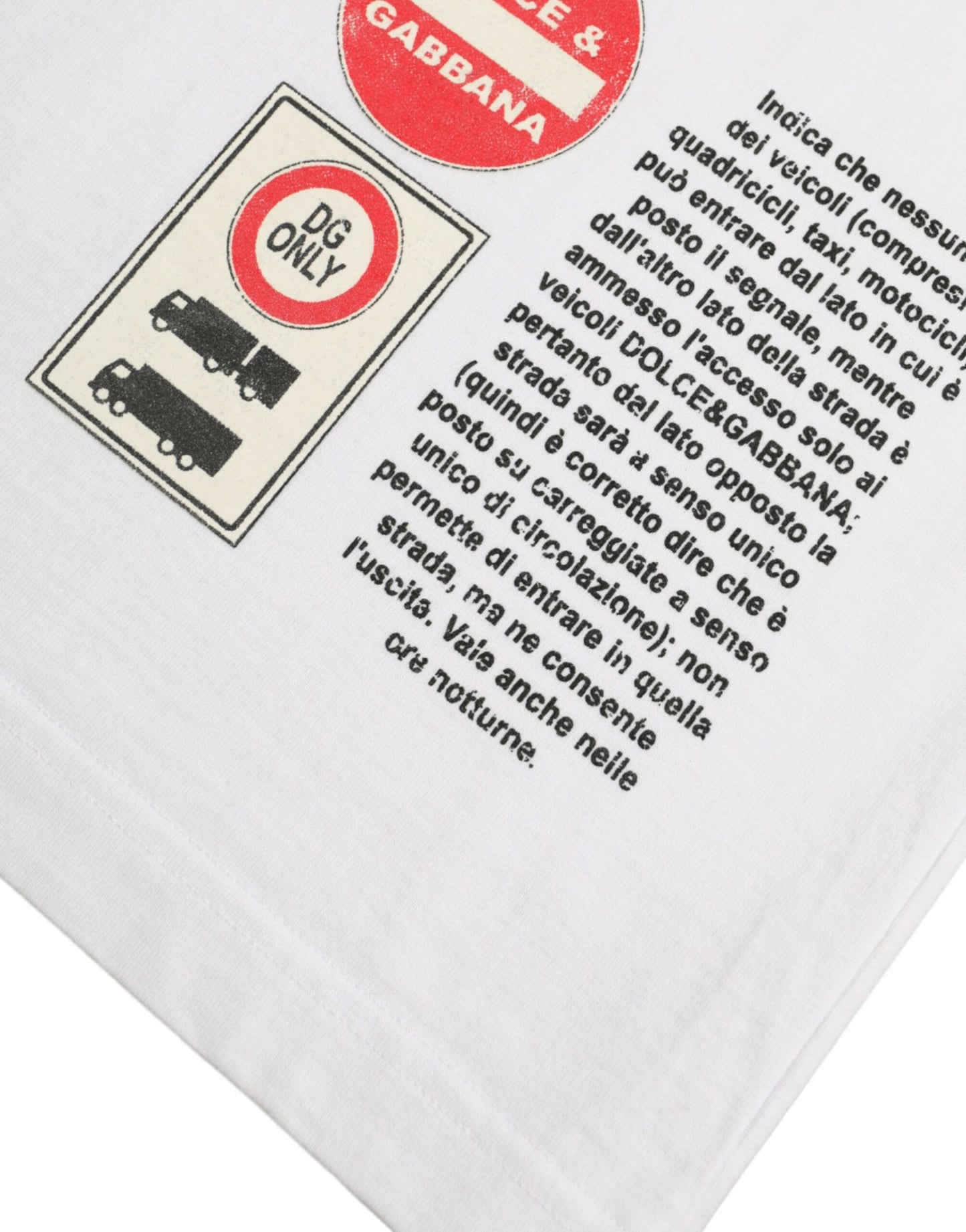 تي شيرت Dolce &amp; Gabbana White Amor Heart قطني بياقة دائرية وأكمام قصيرة