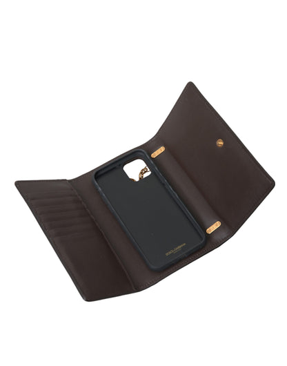 حقيبة كروس بودي للبنات من دولتشي آند غابانا، مصنوعة من جلد الثعبان البني