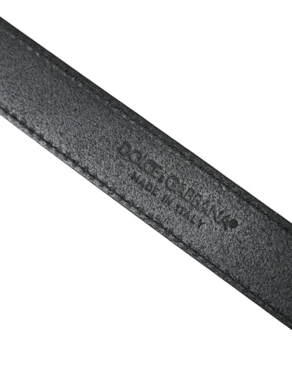 حزام دولتشي آند غابانا من الجلد الأخضر الجاكار مع مشبك معدني فضي