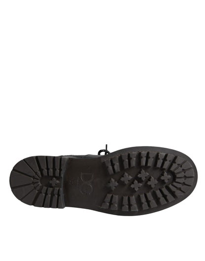 حذاء بيرنيني من جلد الغنم الأسود من دولتشي آند غابانا