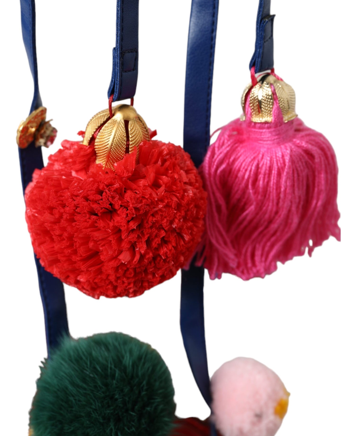 صندل دولتشي آند غابانا متعدد الألوان مع فرو بوم بوم