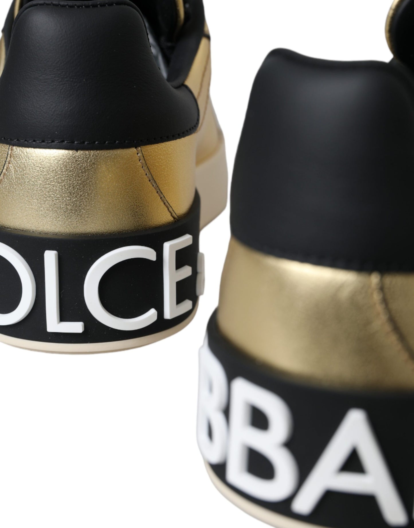 حذاء سنيكرز نسائي من جلد العجل من دولتشي آند غابانا جولد بورتوفينو