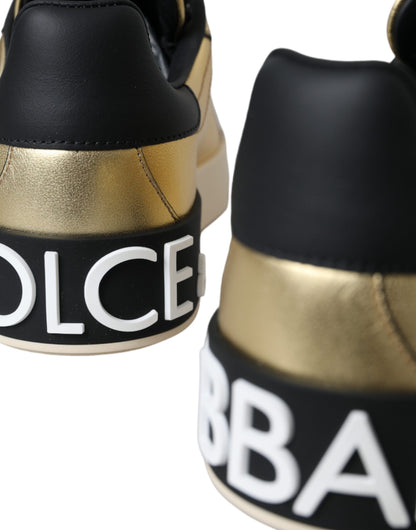 حذاء سنيكرز نسائي من جلد العجل من دولتشي آند غابانا جولد بورتوفينو