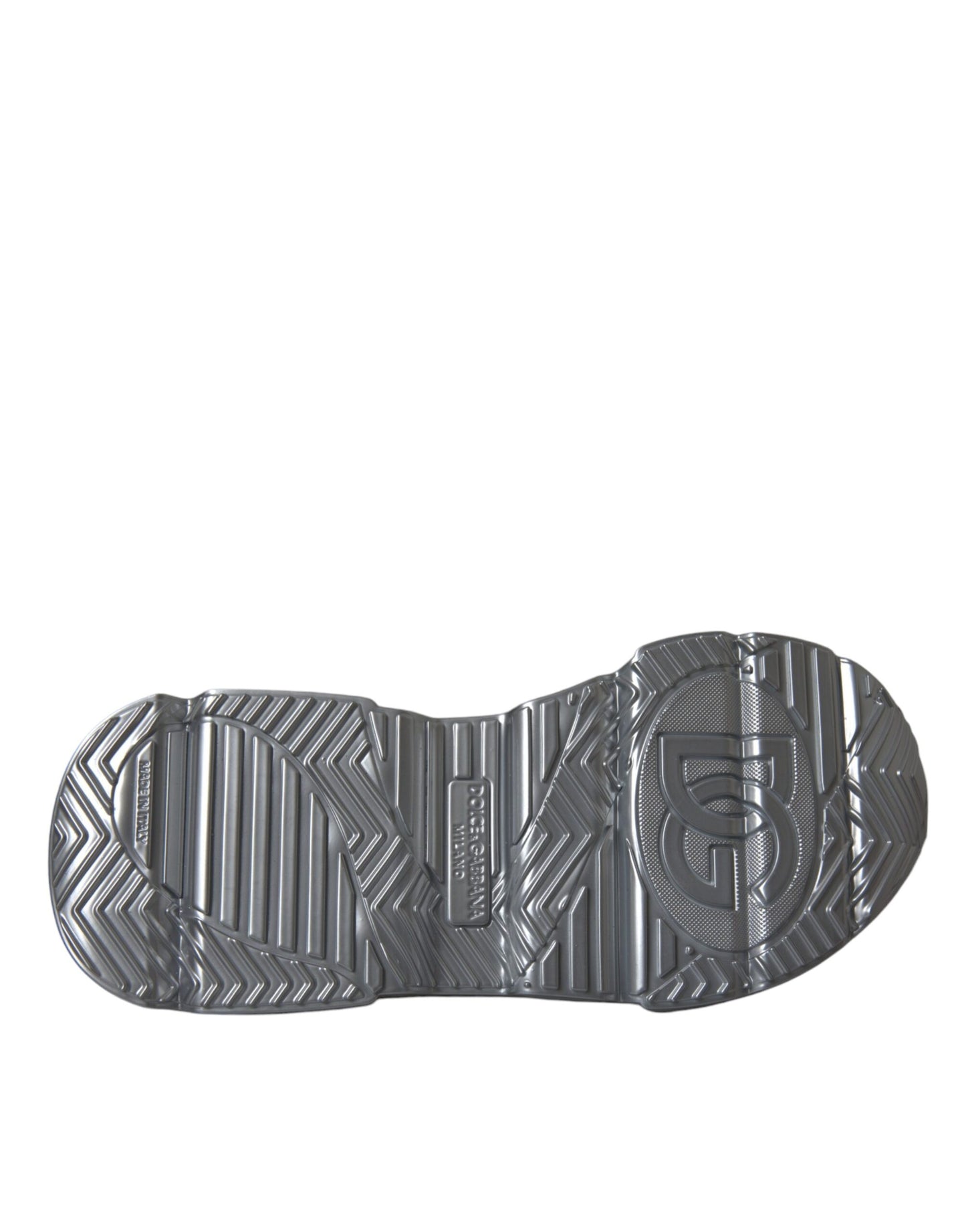 حذاء رياضي جلدي من دولتشي آند غابانا دايماستر فضي لامع