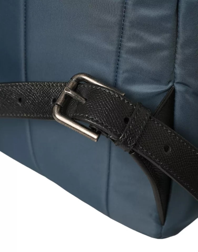 حقيبة ظهر رجالية من النايلون الأزرق من دولتشي آند غابانا #DGFamily Patch