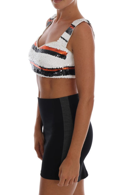 بلوزة صدرية مطاطية متعددة الألوان مزينة بالترتر من دولتشي آند غابانا