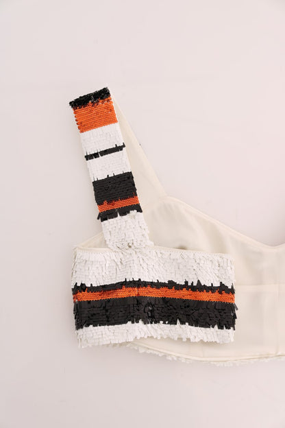 بلوزة صدرية مطاطية متعددة الألوان مزينة بالترتر من دولتشي آند غابانا