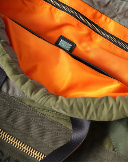 حقيبة ظهر دولتشي آند غابانا العسكرية الخضراء المرقعة