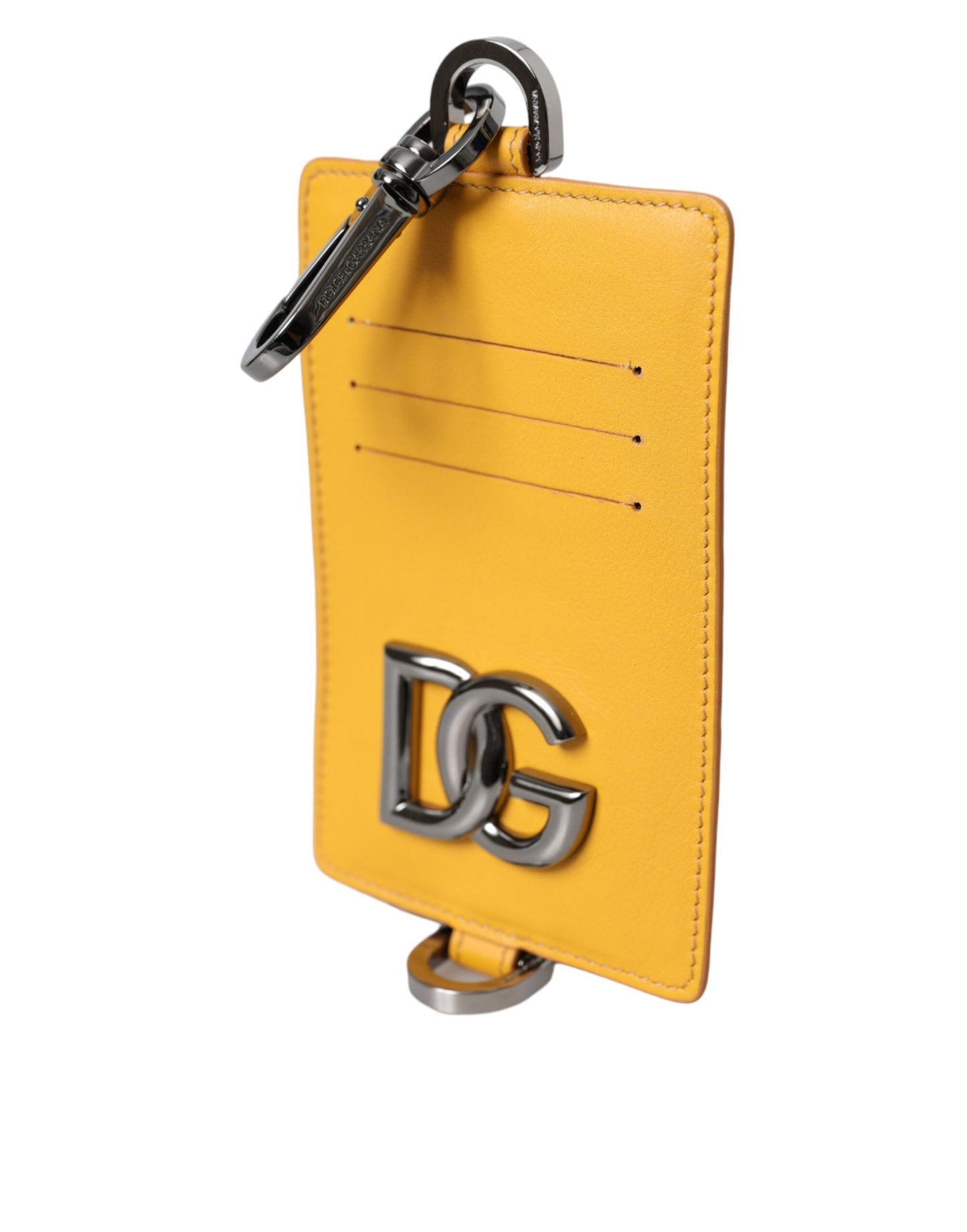 محفظة دولتشي آند غابانا بحامل بطاقات ائتمان من جلد العجل البرتقالي