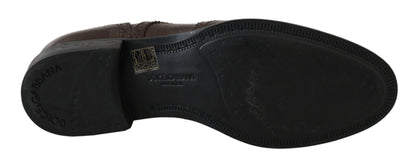 حذاء ديربي رسمي من الجلد البني من دولتشي آند غابانا