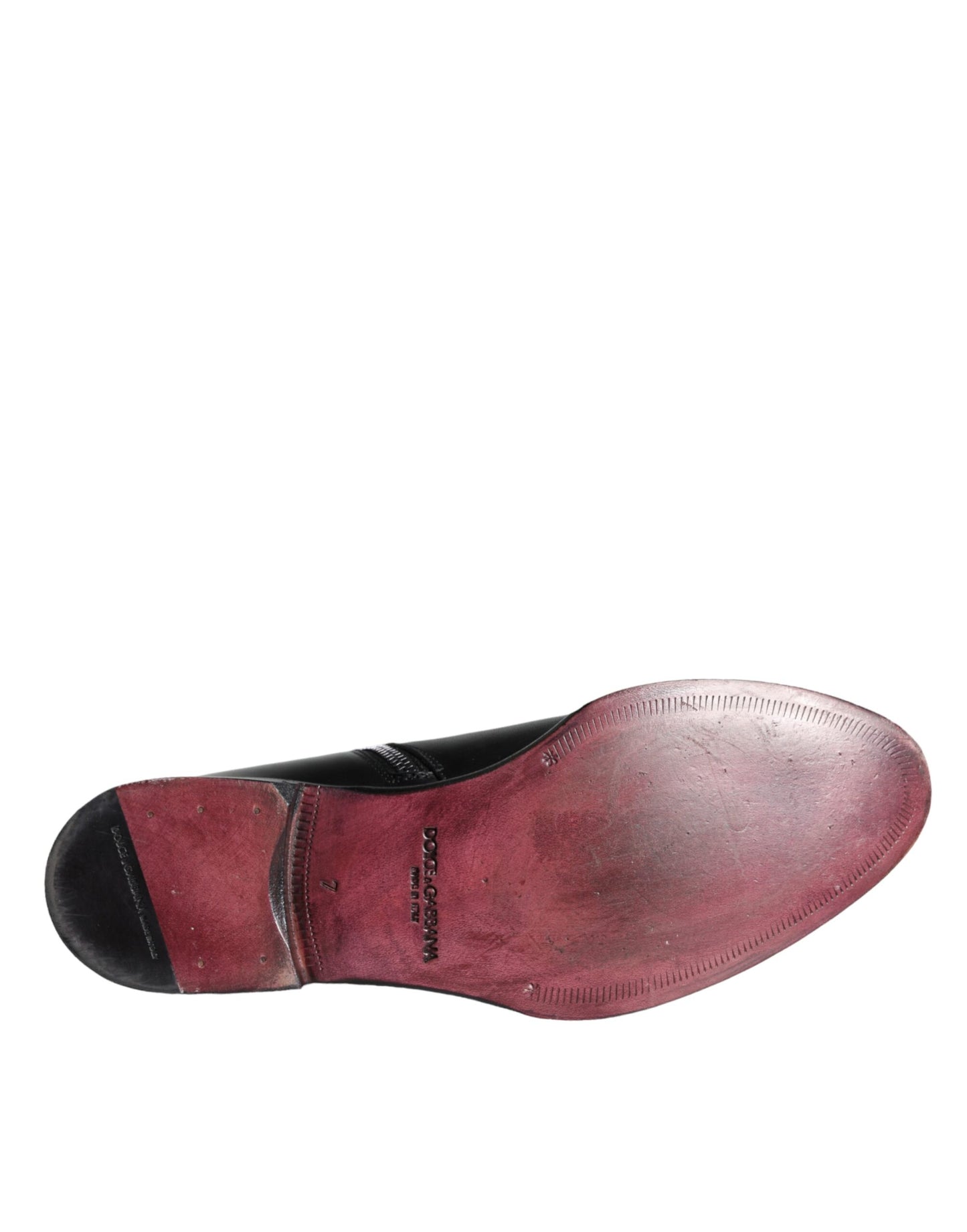 حذاء رجالي من دولتشي آند غابانا مصنوع من جلد العجل الأسود بطول الكاحل