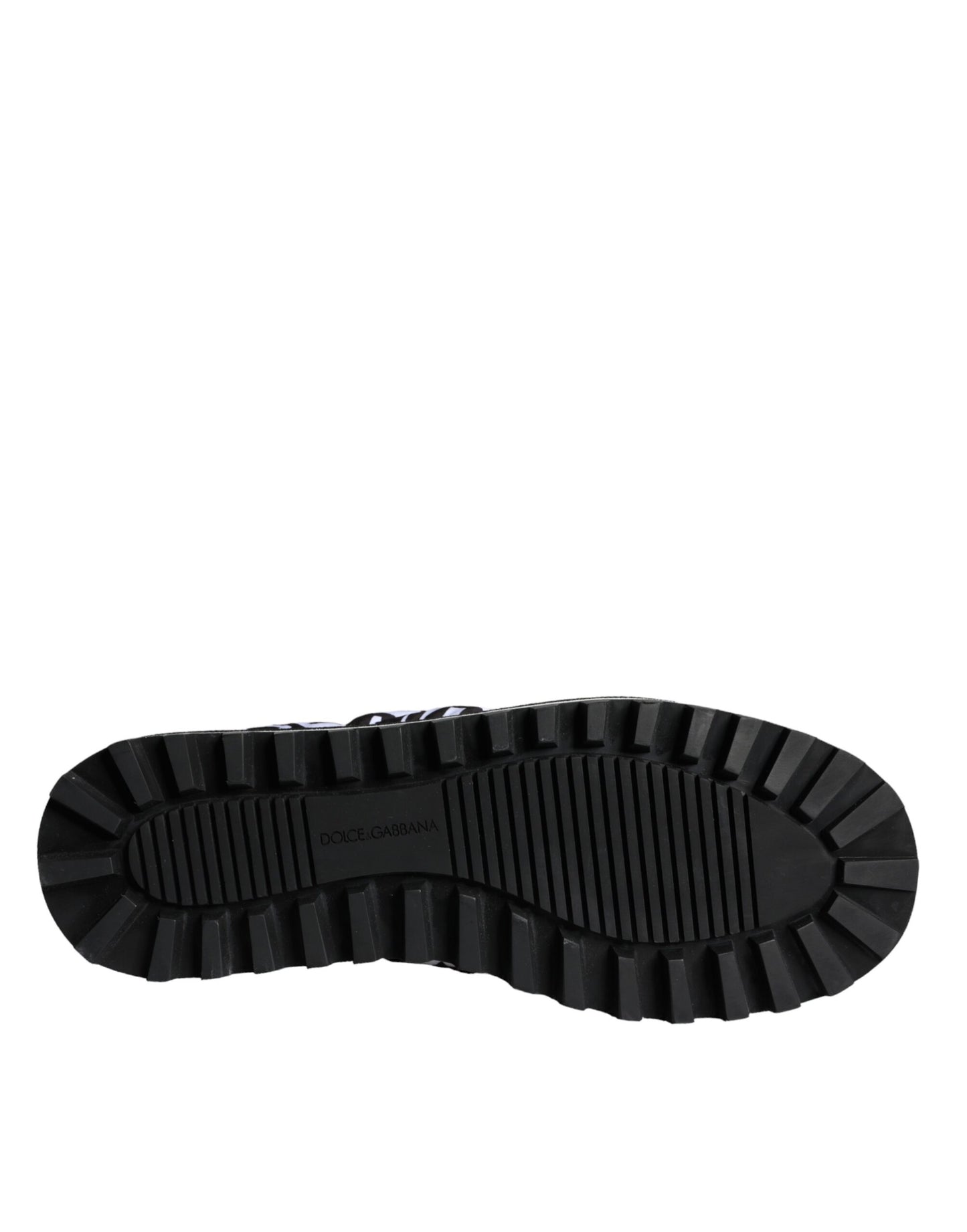 صندل دولتشي آند غابانا أسود وأبيض بشعار مبطن