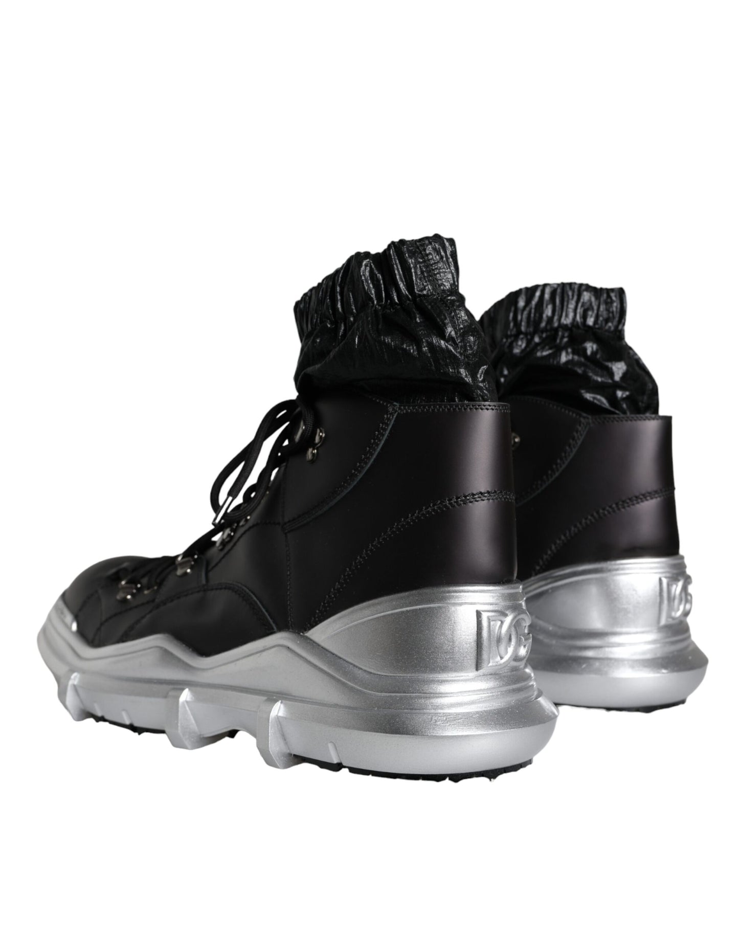 حذاء سنيكرز جاليليو أسود من النايلون عالي الرقبة من دولتشي آند غابانا