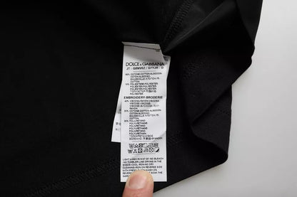 تيشيرت رجالي من دولتشي آند غابانا، قطن أسود، بأكمام قصيرة، بجيوب