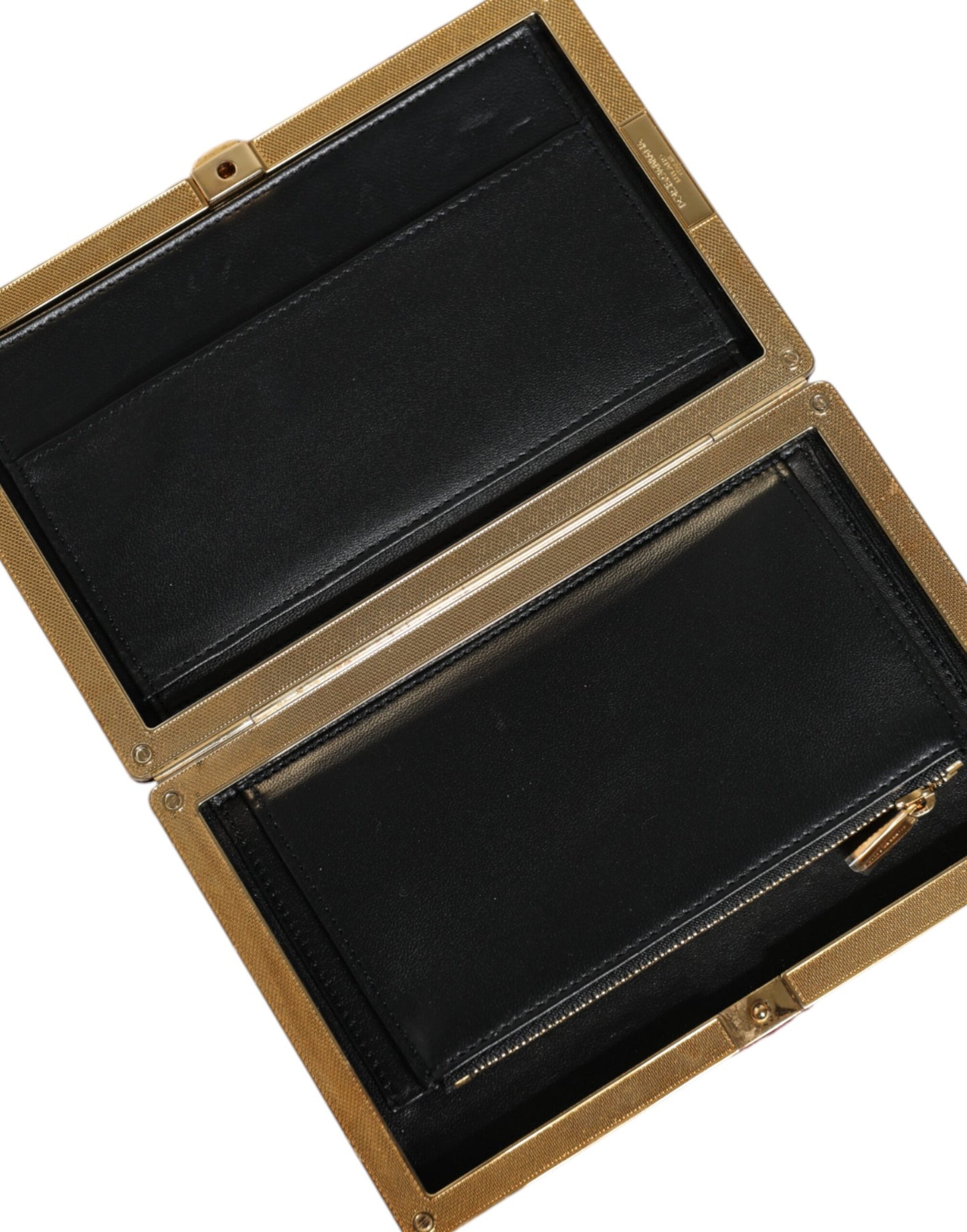 حقيبة كلاتش دولتشي آند غابانا ريد فيلفيت بإطار ذهبي للحفلات المسائية