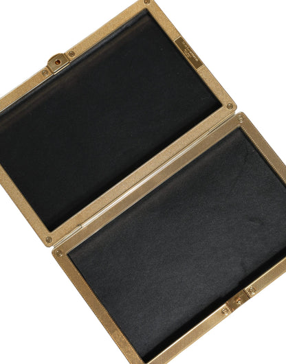 حقيبة دولتشي آند غابانا الذهبية الكريستالية ثنائية الطي للحفلات المسائية للنساء