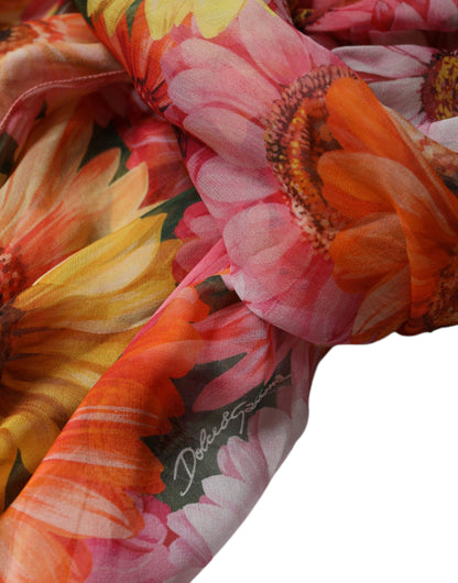 فستان دولتشي آند غابانا متعدد الألوان بدون أكمام وفتحة رقبة على شكل حرف V