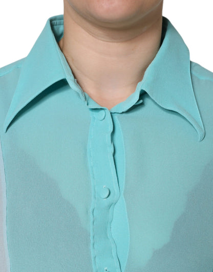 بلوزة دولتشي آند غابانا متعددة الألوان بأكمام طويلة وأزرار