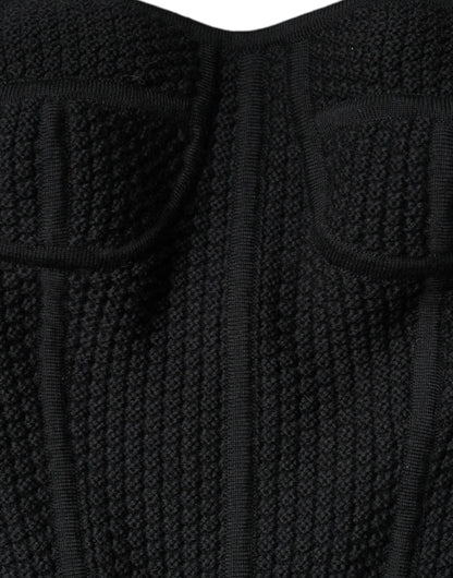 بلوزة دولتشي آند غابانا سوداء بدون أكمام مع صدرية