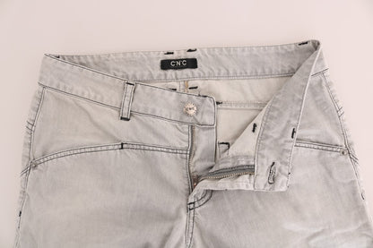 Costume National Gray Wash Cotton Slim Jeans
