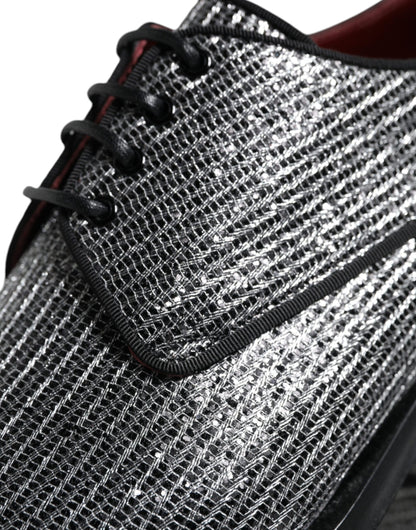 حذاء ديربي رسمي فضي من البولي يوريثان من دولتشي آند غابانا