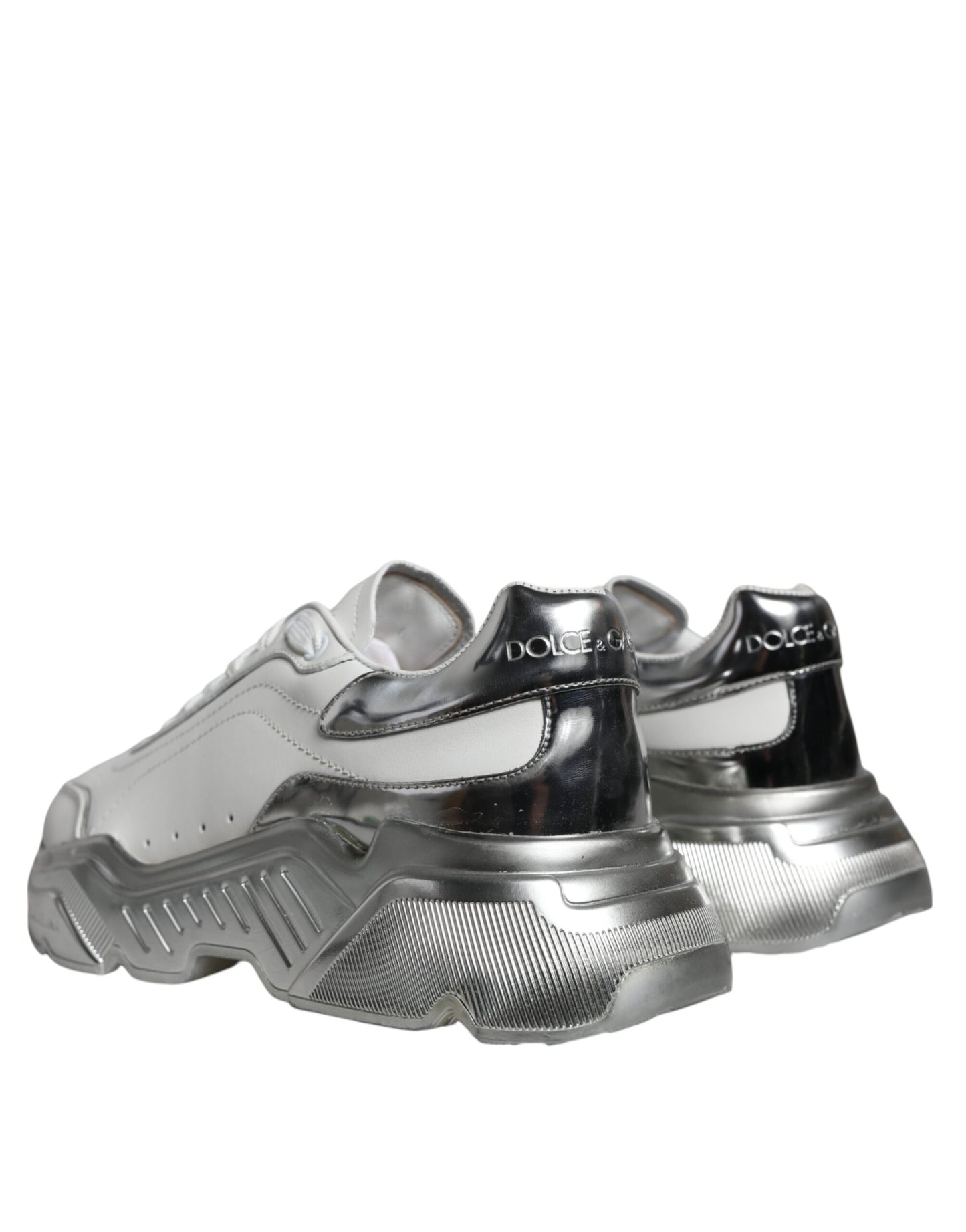 حذاء سنيكرز دولتشي آند غابانا دايماستر أبيض فضي منخفض الرقبة