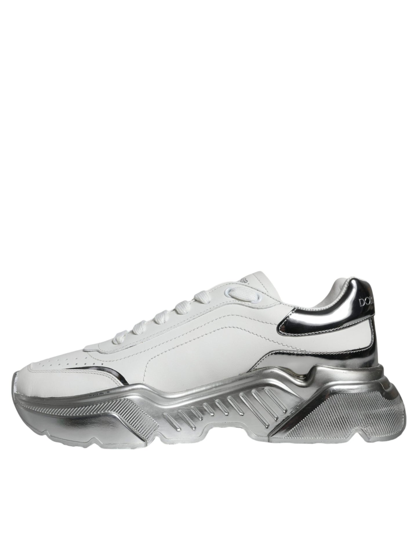 حذاء سنيكرز دولتشي آند غابانا دايماستر أبيض فضي منخفض الرقبة