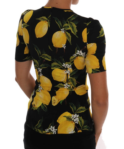 Dolce & Gabbana Multicolor Lemon Silk Stretch T-Shirt