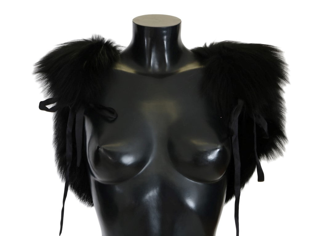 وشاح من فرو الثعلب الأسود والفضي من دولتشي آند غابانا