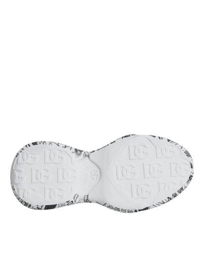 حذاء سنيكرز دولتشي آند غابانا دايماستر أبيض وأسود بنقشة جرافيتي