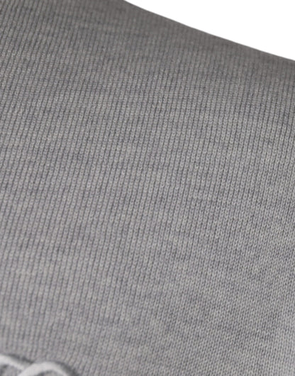 سترة دولتشي آند غابانا الصوفية ذات الرقبة الدائرية باللون الرمادي الفاتح