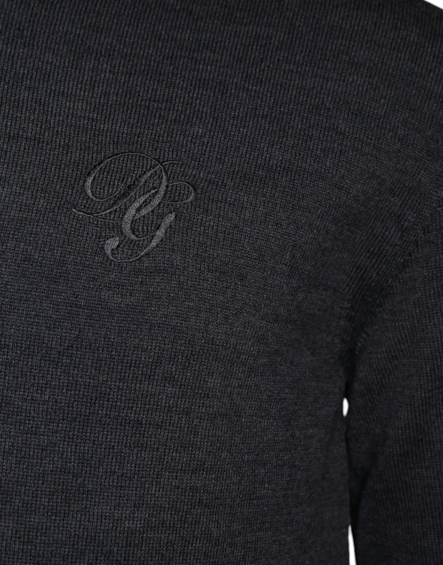 سترة دولتشي آند غابانا صوفية رمادية داكنة بياقة دائرية