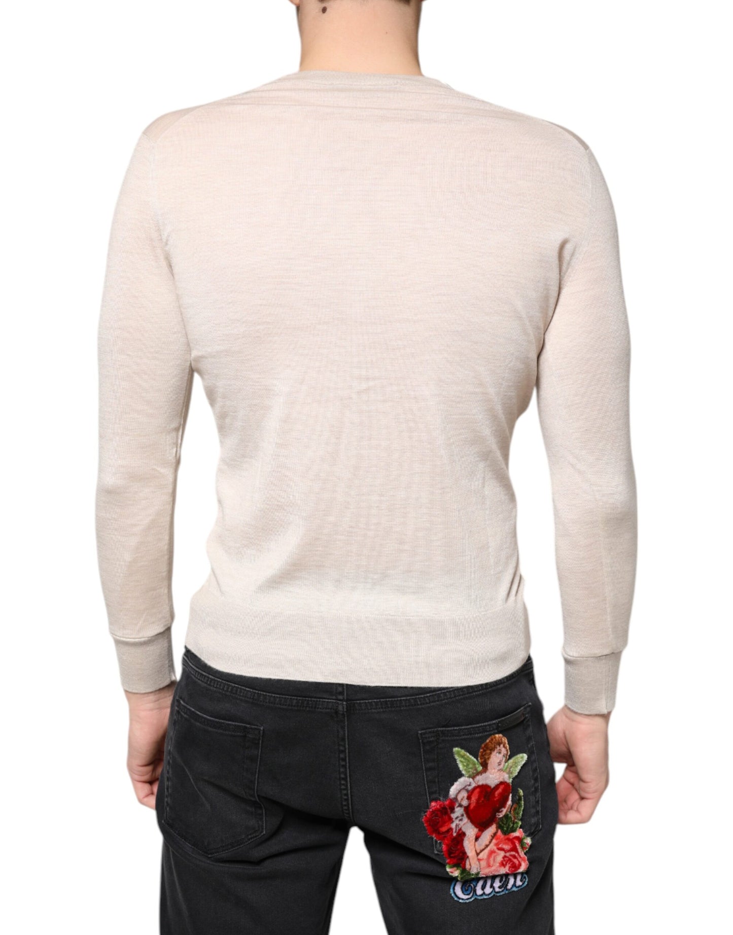 سترة كارديجان من الكشمير البيج من دولتشي آند غابانا