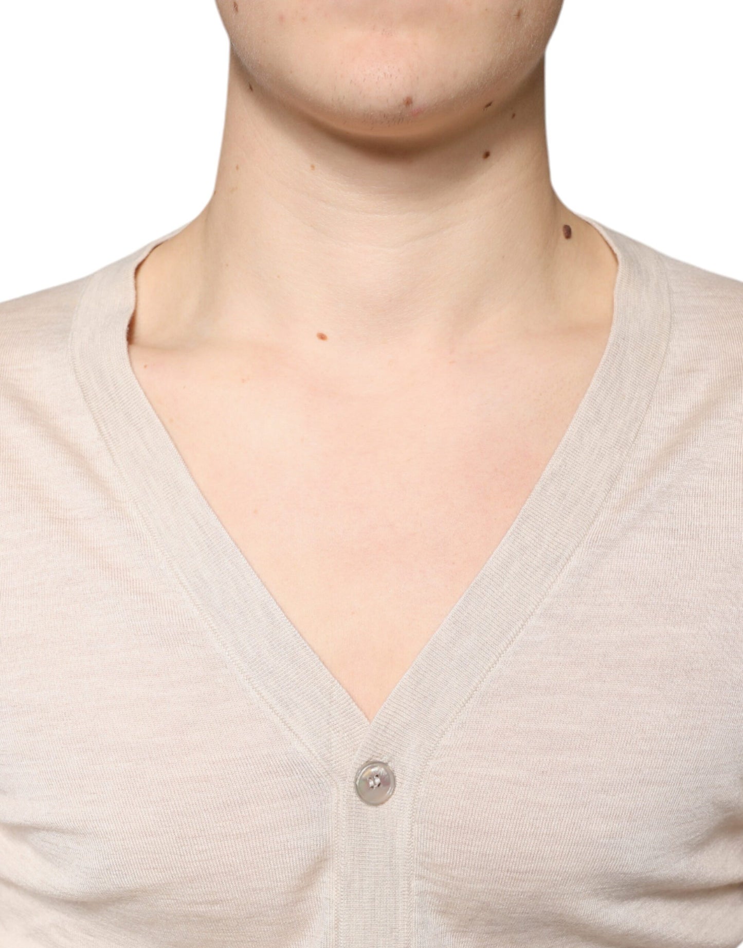 سترة كارديجان من الكشمير البيج من دولتشي آند غابانا