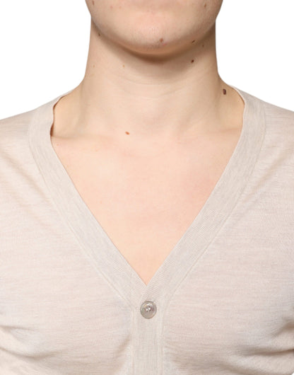 سترة كارديجان من الكشمير البيج من دولتشي آند غابانا