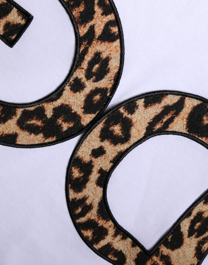 تي شيرت دولتشي آند غابانا أبيض من القطن بأكمام قصيرة وشعار DG