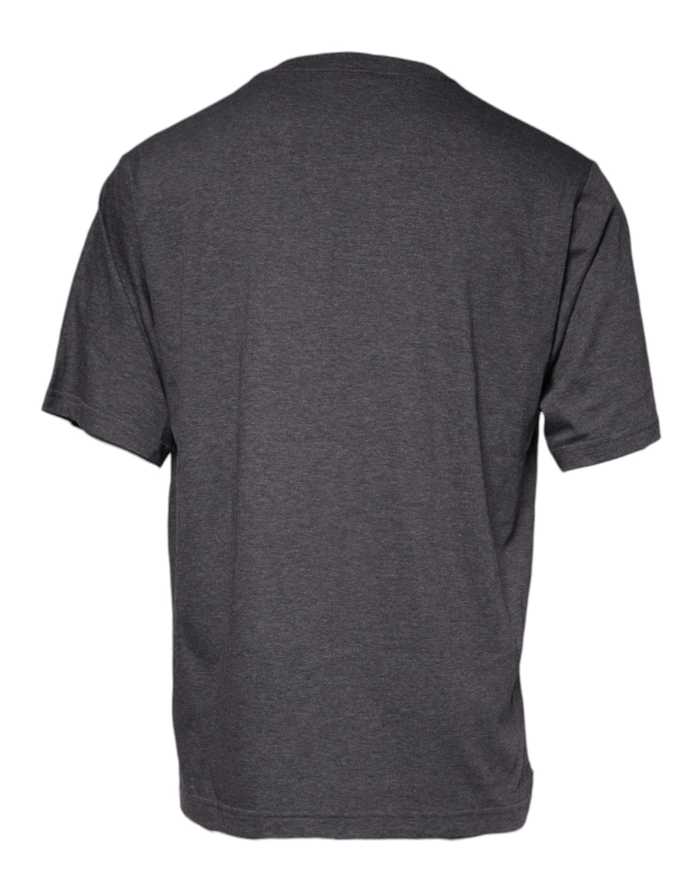 تي شيرت دولتشي آند غابانا رمادي اللون من القطن برقبة دائرية وشعار مطبوع